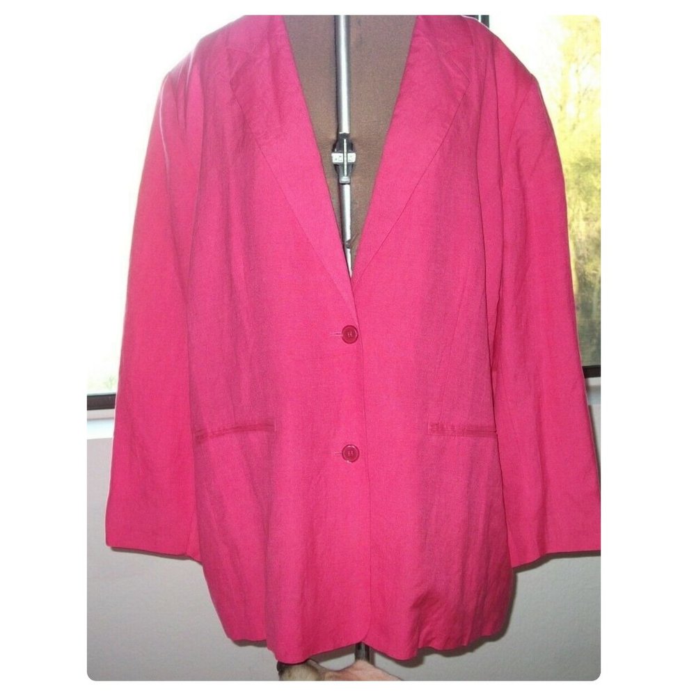Jessica London Plus Size 22 2X Blazer Pink Coat - Picture 2 of 9